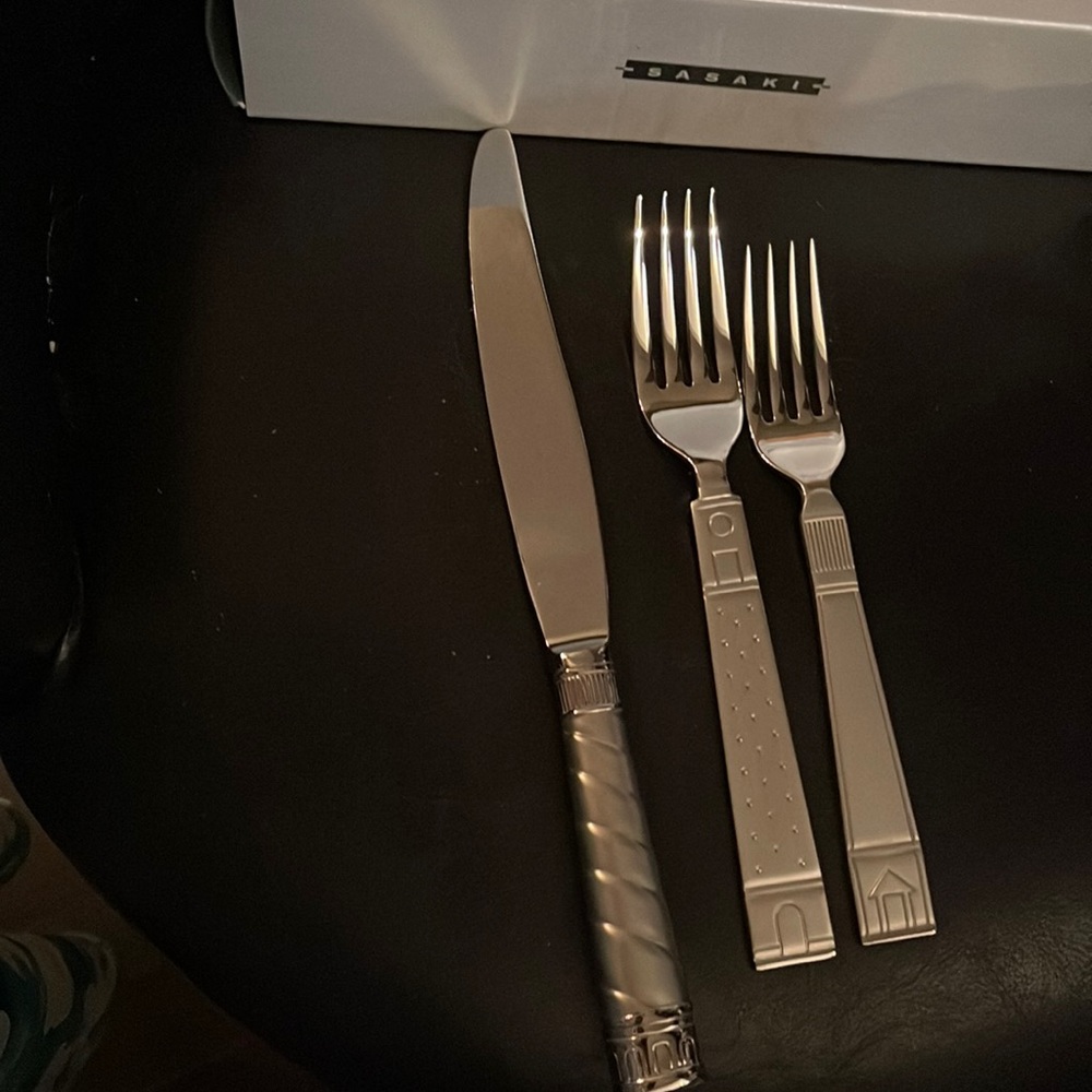 New Sasaki Sienna Frost Dinner Knife, Dinner Fork & Salad Fork